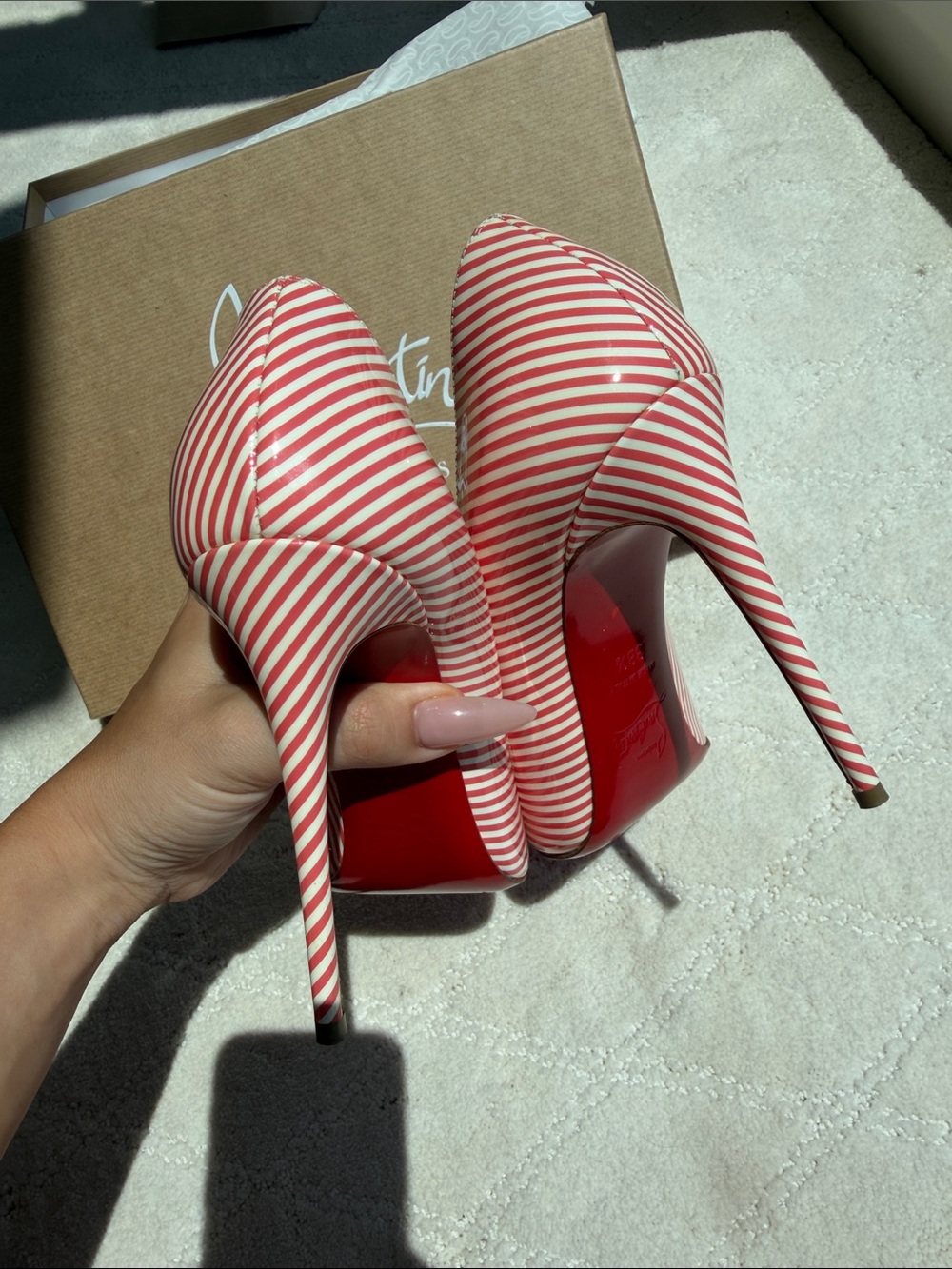 Christian Louboutin Candy Striped Pumps - Picture 5 of 5